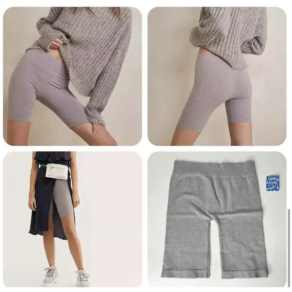 Free People Seamless Bike Short High Rise Heather Gray Shorts Size XS/S NWT B - Picture 2 of 8